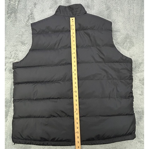 Land's End Vest Men 2XL 50-52 Black Down‎ NYLON Full Zip Puffer Pockets - Picture 3 of 9